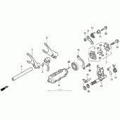 Схема вузла: Копірний вал і Вилки і Вал перемикання для Honda ST1100 Pan-European
