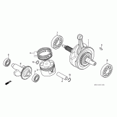 Схема узла: Коленчатый вал и Поршень для Honda XR250