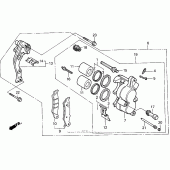 Схема вузла: Передній гальмівний супорт для Honda XR250