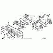 Схема узла: Front cover + timing belt для Honda GL1500 Valkyrie Deluxe