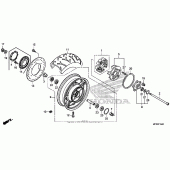 Схема вузла: Заднє колесо 1 для Honda VT1300 Sabre