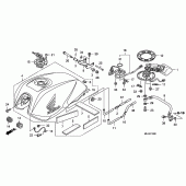 Схема вузла: Паливний бак для Honda CB1300 Super Four