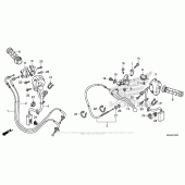 Схема вузла: Ручка керма & Пульт управління рульовой & Троси для Honda NC700