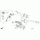 Схема вузла: Верхня траверса & Кліпон керма для Honda CBF150