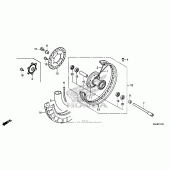 Схема вузла: Переднє колесо для Honda VT750 Shadow Aero