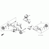 Схема узла: Поворотники (DK) для Honda XR250