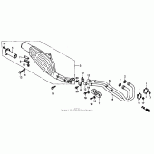 Схема узла: Exhaust muffler 88-90 для Honda XR600