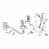 Схема вузла: Задній гальмівний циліндр (XL1000VA) для Honda XL1000V Varadero
