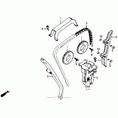 Схема узла: Цепь ГРМ и Натяжитель и Успокоитель для Honda CB1000 CB1000F