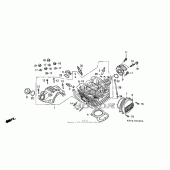 Схема вузла: Головка циліндра cover + головка циліндра (1) для Honda CRF150 CRF150F