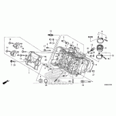 Схема вузла: Головка циліндра (Fr.) для Honda VFR800 Interceptor Deluxe