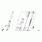 Схема вузла: Вилка передньої осі для Honda VTX1300