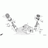 Схема вузла: Колінчастий вал & Поршень для Honda VT750 Shadow Aero
