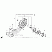 Схема вузла: Заднє колесо 1 для Honda VT750 Shadow Aero