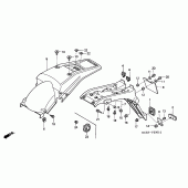Схема вузла: Заднє крило (XR250R-CL / DK / U) (XR250RT-W) (ED) для Honda XR250