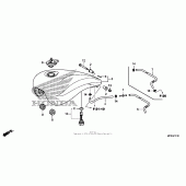 Схема вузла: Паливний бак (2) для Honda VT1300 Fury