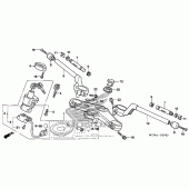 Схема вузла: Верхня траверса & Кліпон керма для Honda VFR800 Interceptor