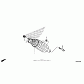 Схема вузла: Задній амортизатор (1) для Honda VT1300 Interstate