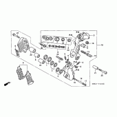 Схема вузла: L. передній гальмівний супорт для Honda VFR800 VFR