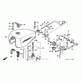 Схема вузла: Паливний бак для Honda VT1100 Shadow Spirit