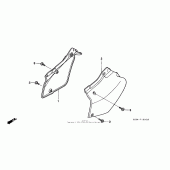 Схема вузла: Бічний обтічник для Honda XR250