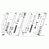 Схема вузла: Вилка передньої осі для Honda GL1500 F6C