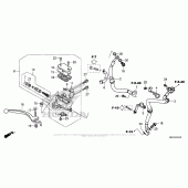 Схема вузла: Гальмівний циліндр переднього тормозаr (2) для Honda CBR500