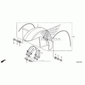 Схема вузла: Переднє крило (1) для Honda VT750 Shadow Aero