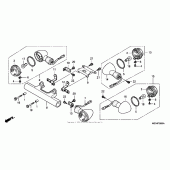 Схема вузла: Передній + задній сигнал повороту для Honda VT750 Shadow Aero