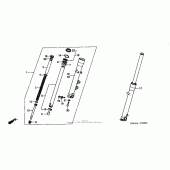 Схема узла: Вилка передней оси для Honda VT1100 Shadow Spirit