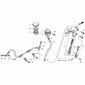 Схема узла: Rr. главный тормозной цилиндр (NT650VW/X/Y/1) для Honda NT650 Deauville