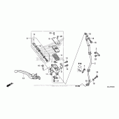 Схема вузла: Гальмівний циліндр переднього тормозаr (1) для Honda NC700