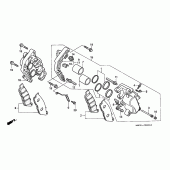 Схема узла: Передний тормозной суппорт для Honda CB750 Seven Fifty