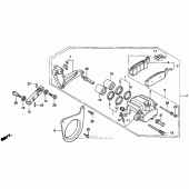 Схема вузла: Задній гальмівний супорт для Honda VFR750F Interceptor