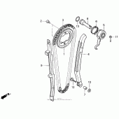 Схема вузла: Ланцюг ГРМ і Натяжитель і Успокоитель для Honda XR600
