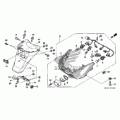 Схема узла: Стоп сигнал + заднее крыло для Honda FSC600 Silver Wing