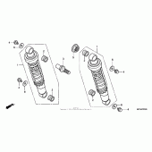 Схема узла: Задний амортизатор для Honda VT750 Shadow Spirit