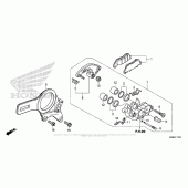 Схема вузла: Задній гальмівний супорт для Honda VFR800 Interceptor Deluxe