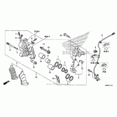 Схема вузла: Передній-правий гальмівний супорт для Honda CB1000 CB1000R