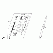 Схема вузла: Вилка передньої осі для Honda VT1100 Shadow