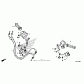 Схема вузла: Ручка керма & Пульт управління рульовой & Троси (2) для Honda CTX700