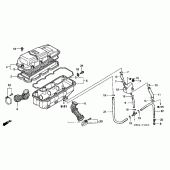 Схема узла: Воздушный фильтр для Honda GL1500 Valkyrie Deluxe