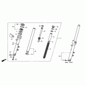 Схема вузла: Вилка передньої осі для Honda CBF600