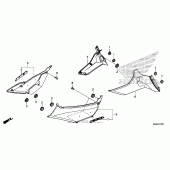 Схема узла: Боковой обтекатель для Honda GL1800 Gold Wing F6B Bagger