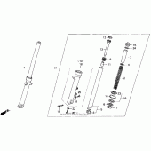 Схема узла: Вилка передней оси для Honda VF750 Magna