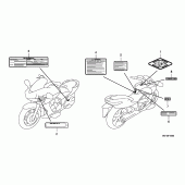 Схема узла: Информационные наклейки для Honda NSA700 DN-01