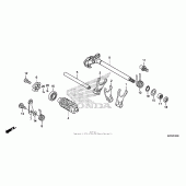 Схема вузла: Копірний вал & Вилки & Вал перемикання для Honda CRF250 CRF250L