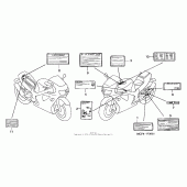 Схема вузла: Caution label (02- 05) для Honda RVT1000R RVT RC51