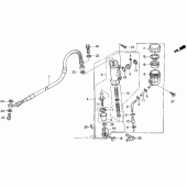 Схема вузла: Задній гальмівний циліндр для Honda XR250