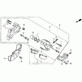 Схема вузла: Задній гальмівний супорт для Honda XR600